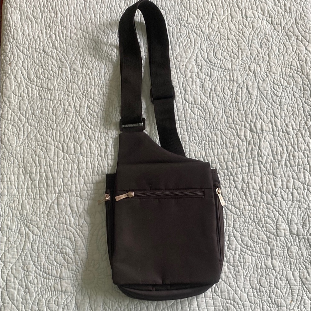 Travelon Black Crossbody Bag with Adjustable Strap and Minimalist Design